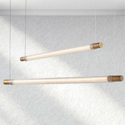 Everglow Ribbed Glass Linear Chandelier-Fullstarlighting