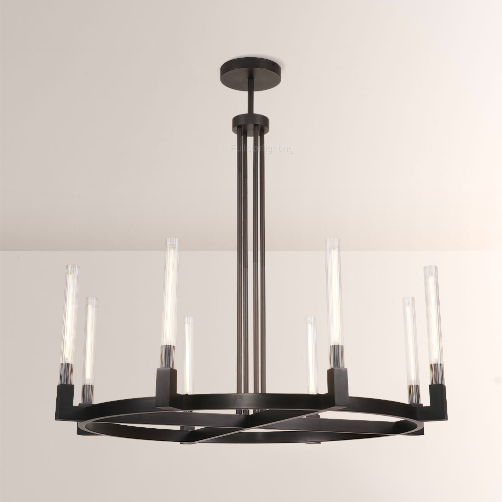 Cannele Glass Round Chandelier 36''