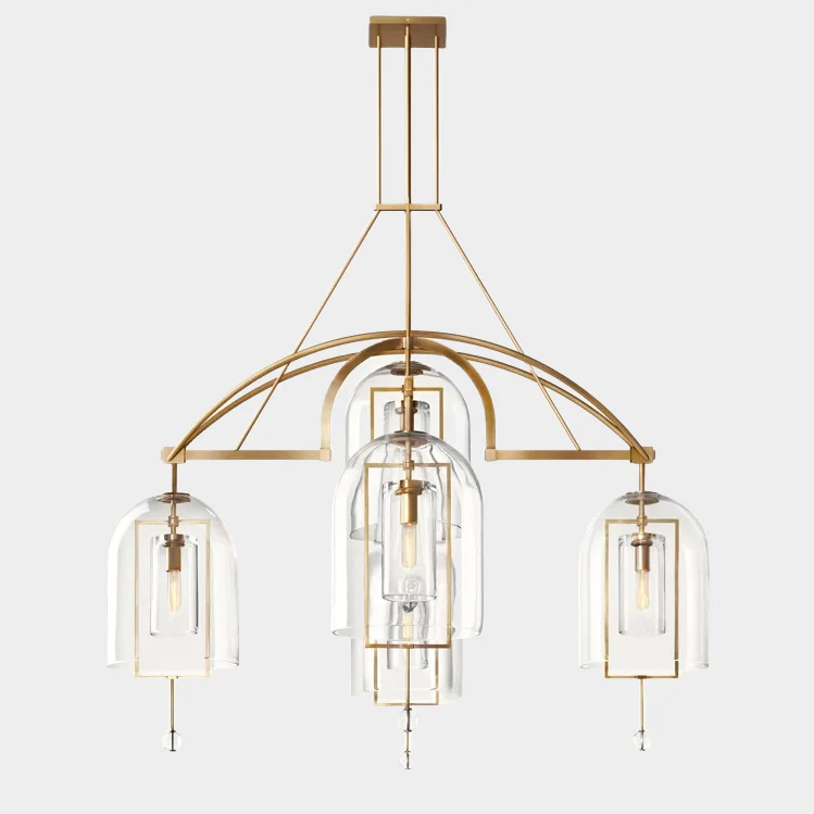 FULCRAL ROUND CHANDELIER 61" 5-LIGHTS