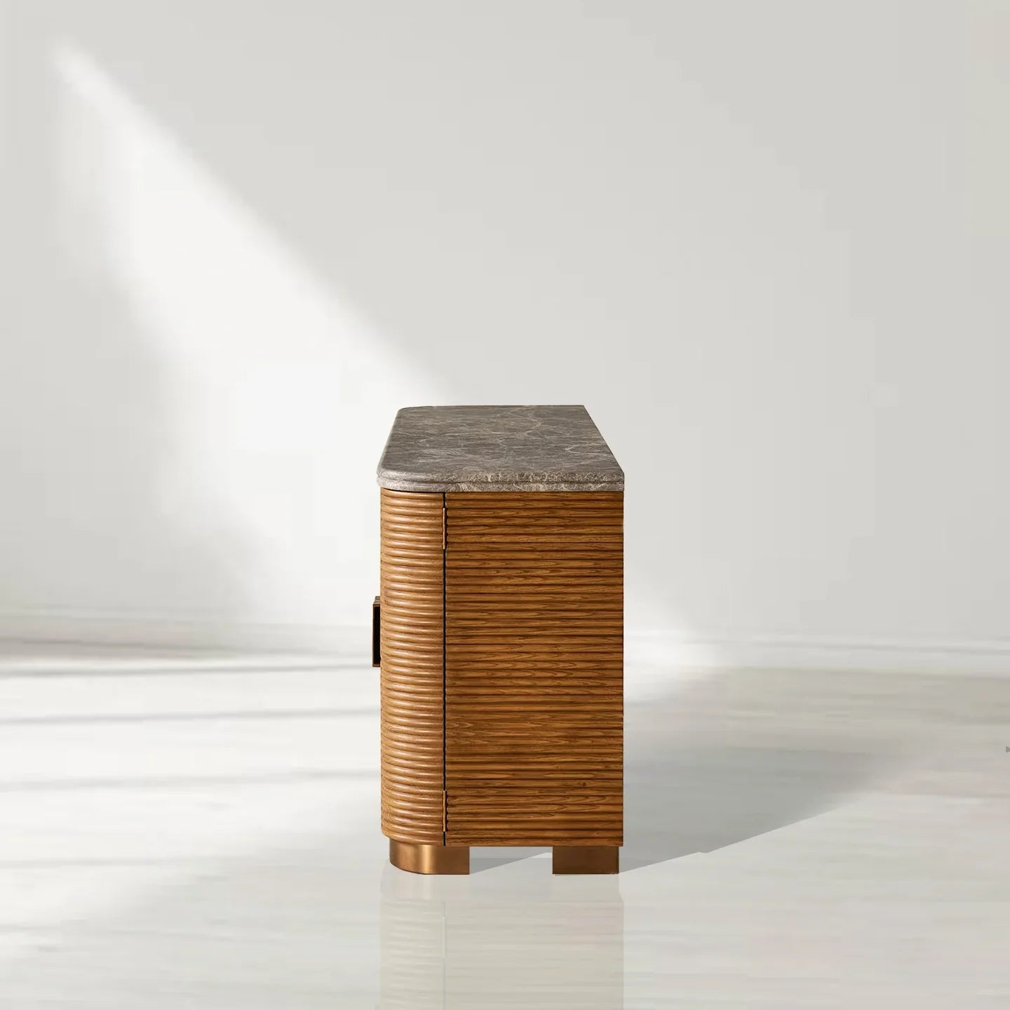 Kensley 4-Door Sideboard, Grey Emperador Marble