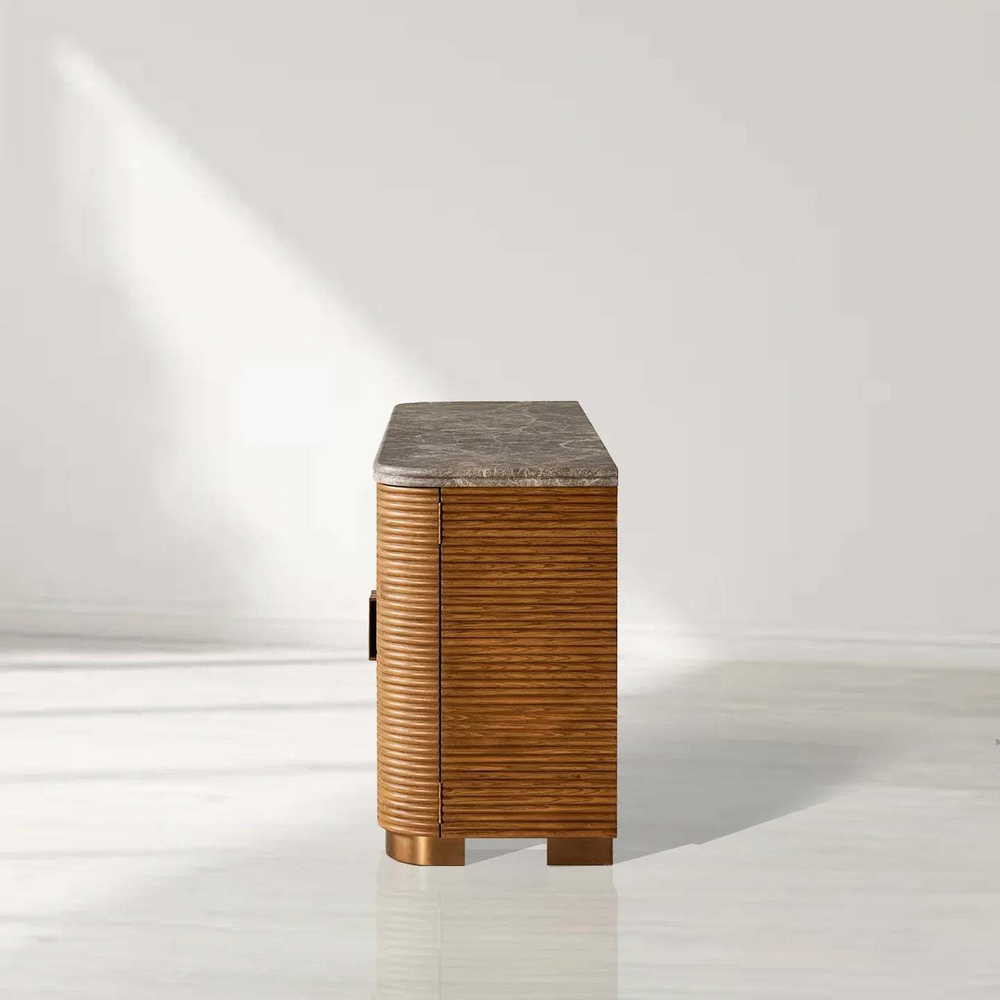 Kensley 4-Door Sideboard, Grey Emperador Marble