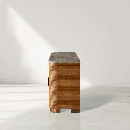 Kensley 4-Door Sideboard, Grey Emperador Marble