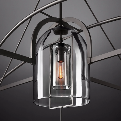 FULCRAL ROUND CHANDELIER 61" 5-LIGHTS
