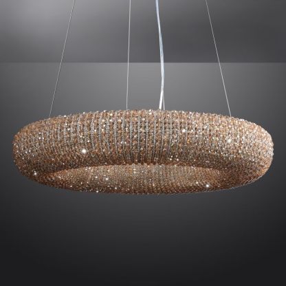 Arden Stranded Crystal Round LED Chandelier 72"