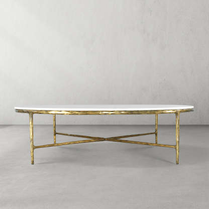 Thaddeus Marble Round Coffee Table 55"D-Fullstarlighting