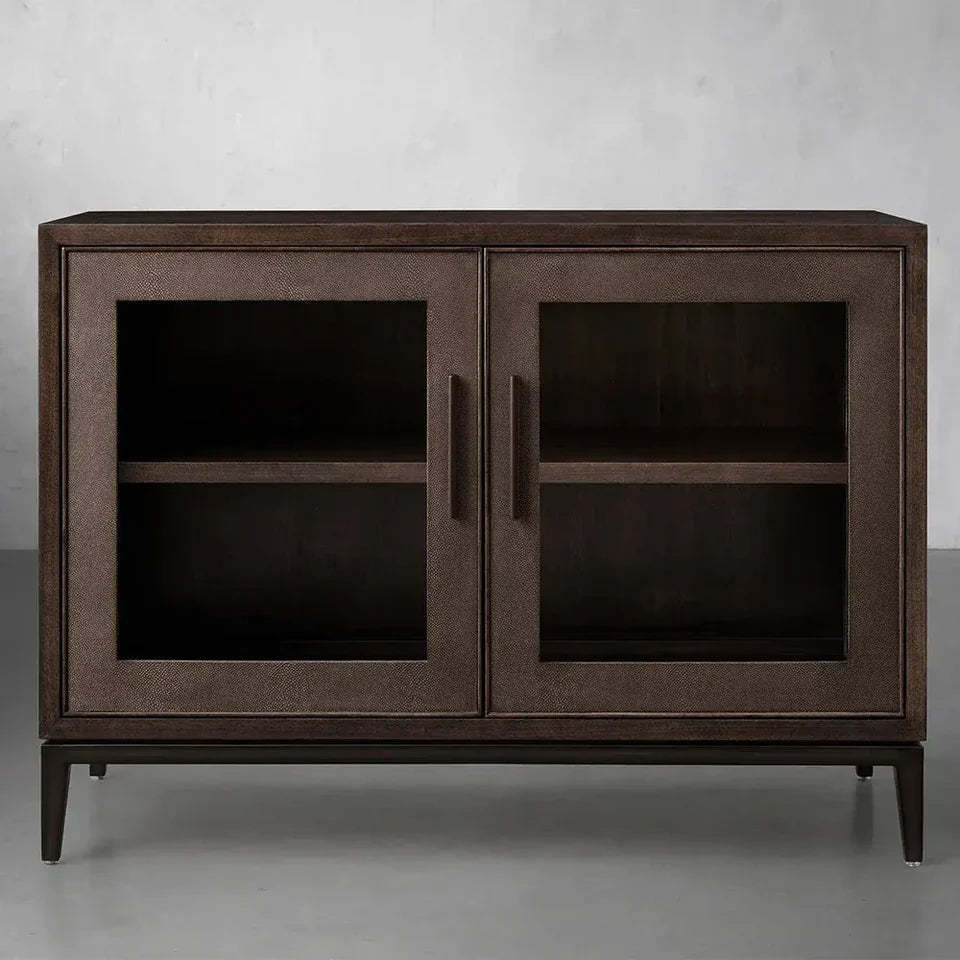 Malone Two Door Cabinet with Glass Doors-Fullstarlighting
