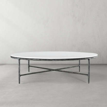 Thaddeus Marble Round Coffee Table 55"D-Fullstarlighting
