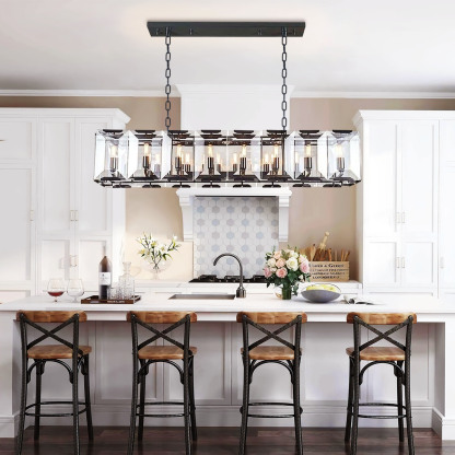 Kiko Crystal Rectangular Chandelier-Fullstarlighting