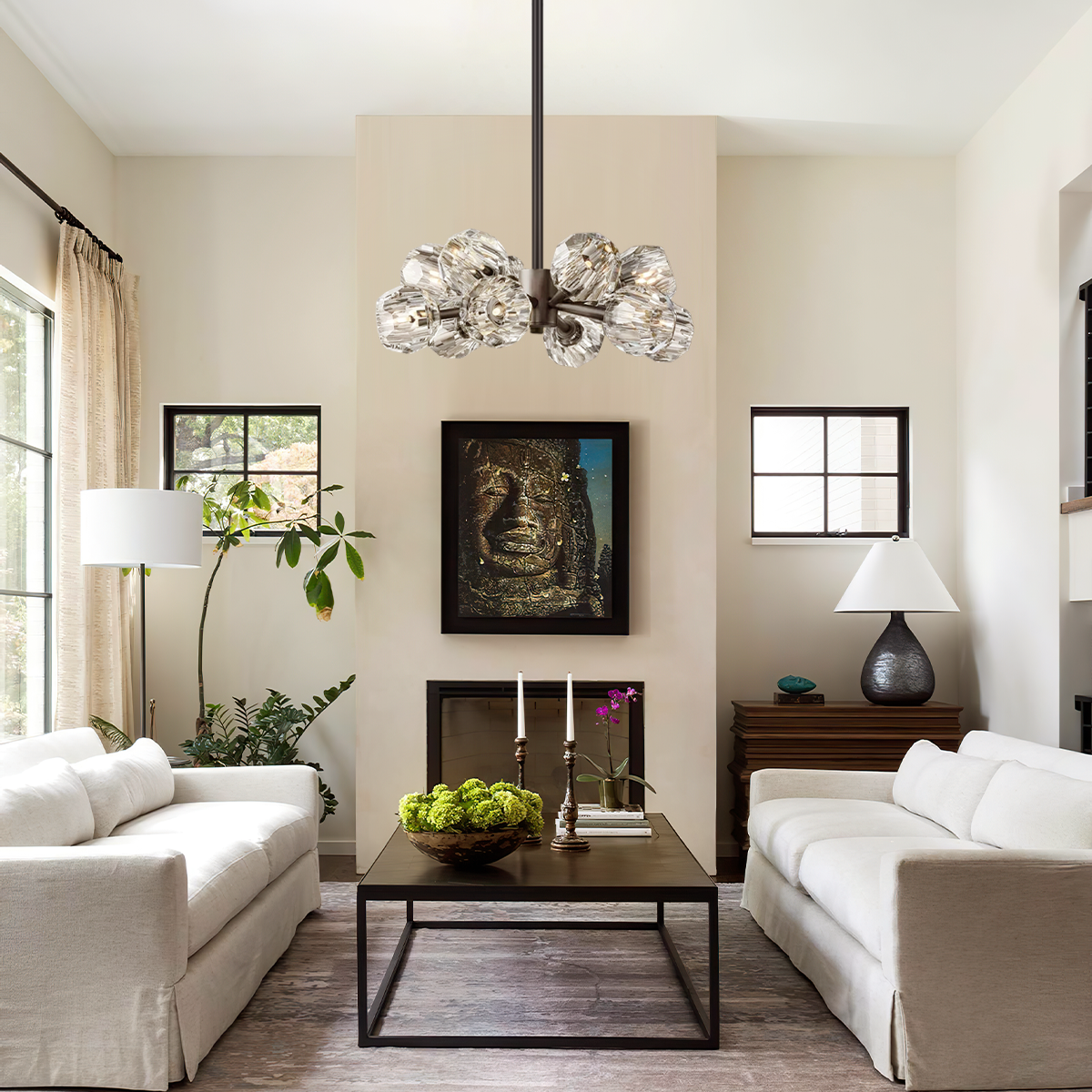Kelly Clear Glass Chandelier-Fullstarlighting