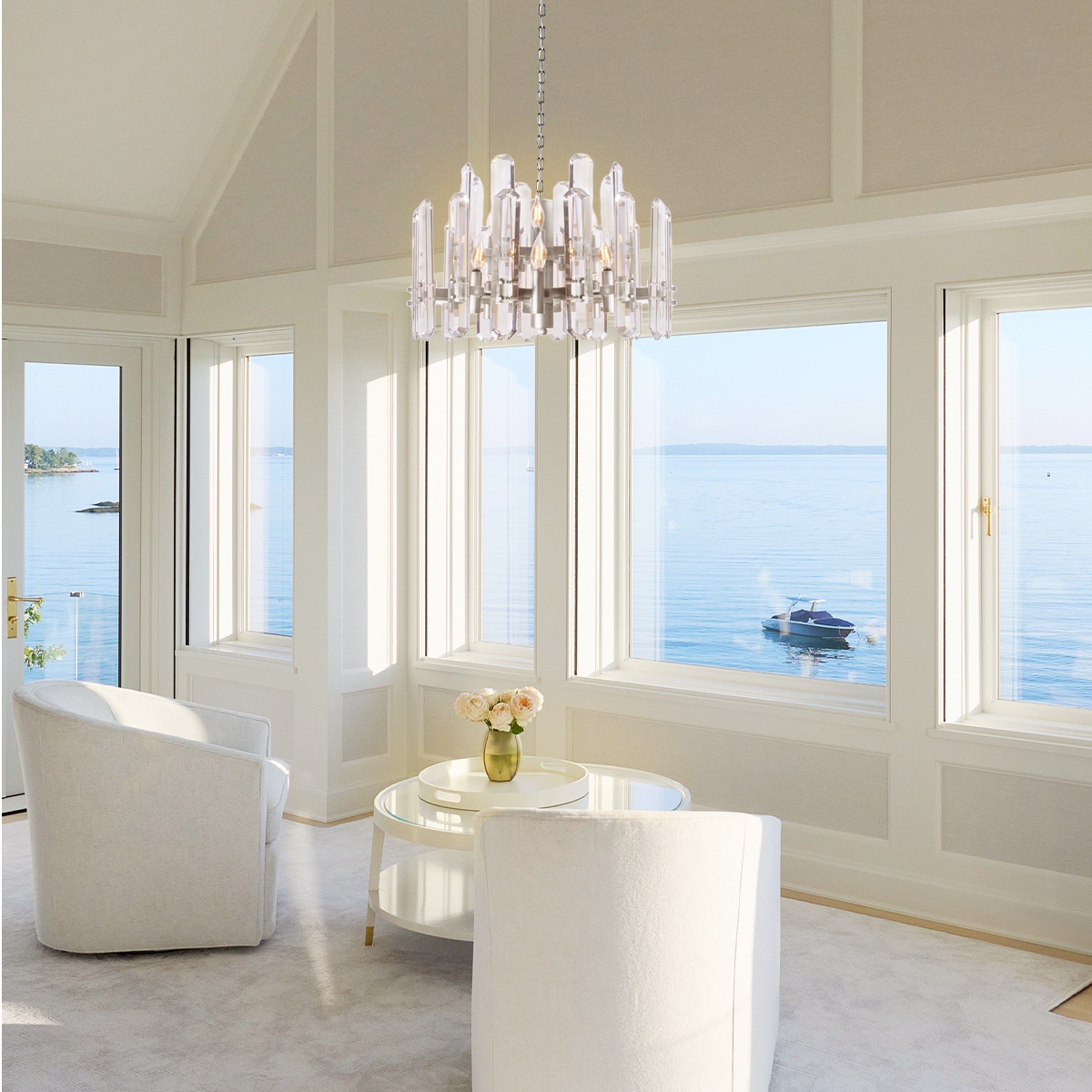 Brous Crystal Round Chandelier-Fullstarlighting