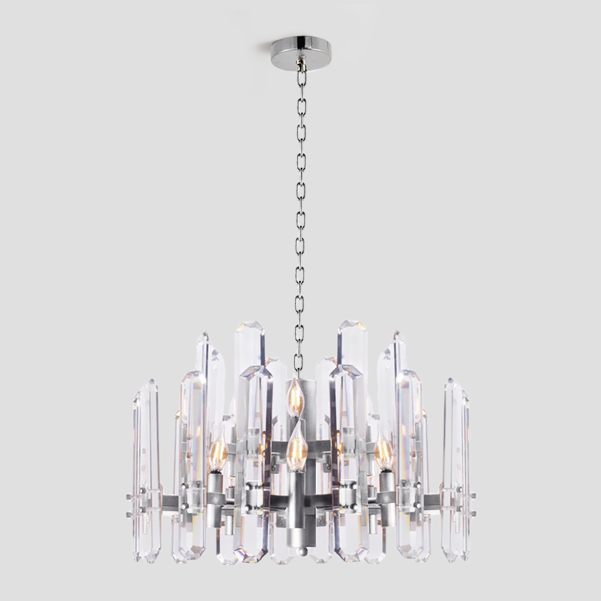 Brous Crystal Round Chandelier-Fullstarlighting