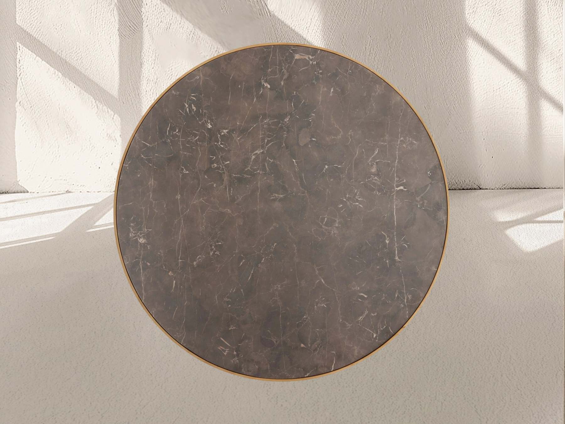 Aster Round Oak & Natural Marble Dining Table