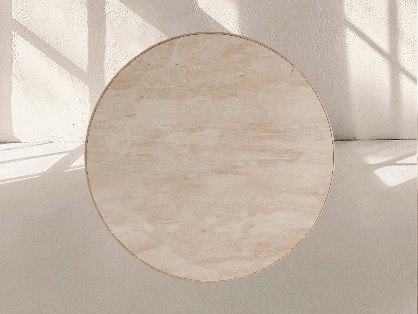 Aster Round Oak & Natural Marble Dining Table