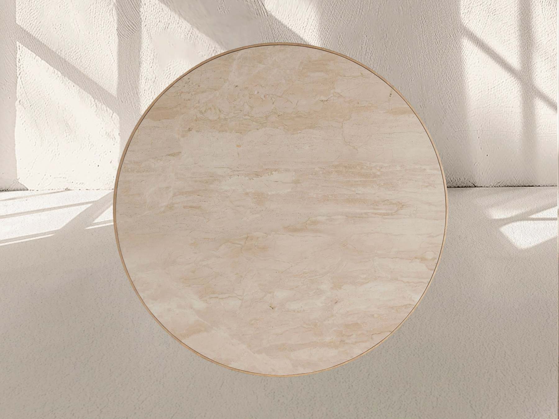 Aster Round Oak & Natural Marble Dining Table