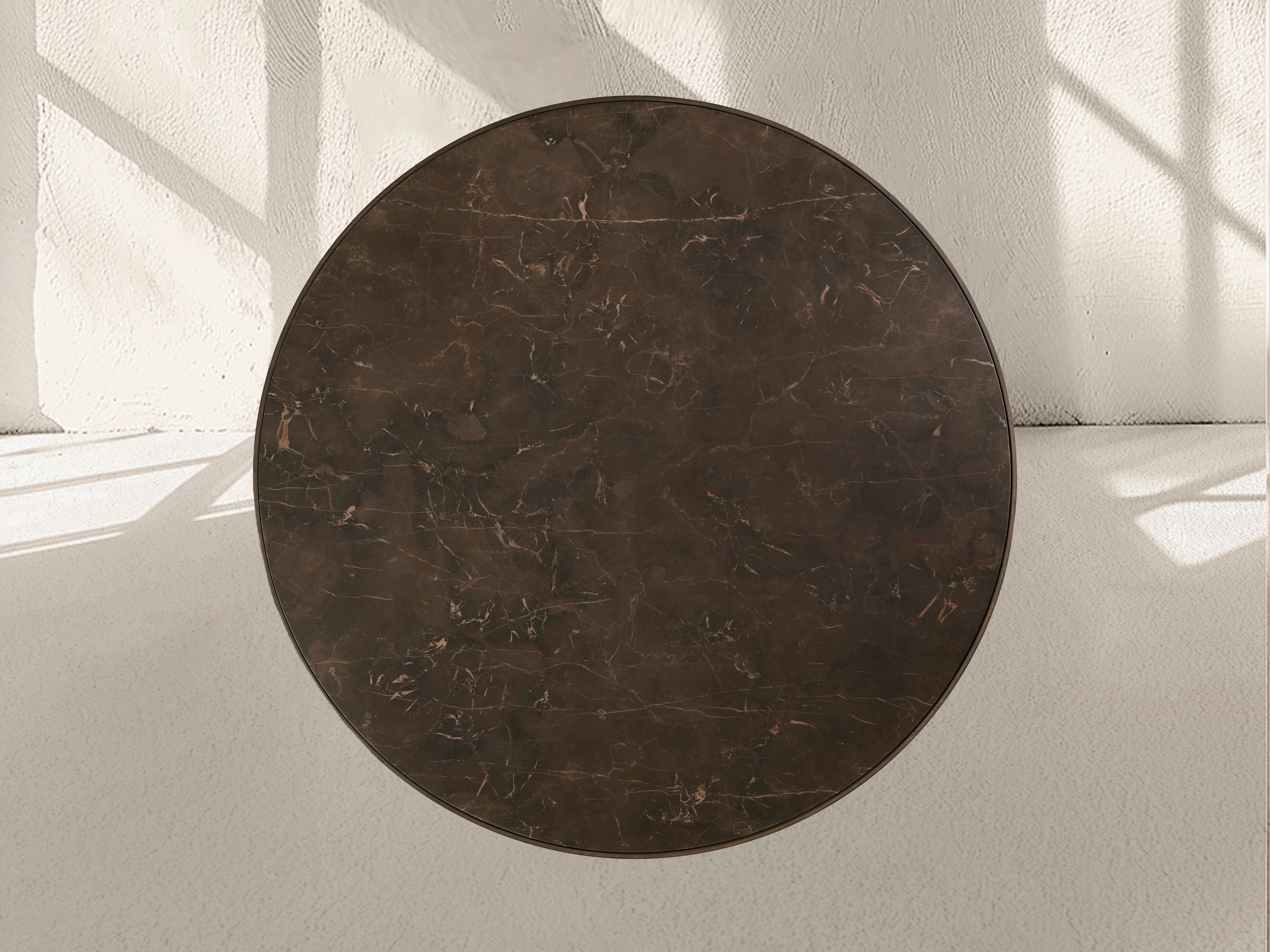Aster Round Oak & Natural Marble Dining Table