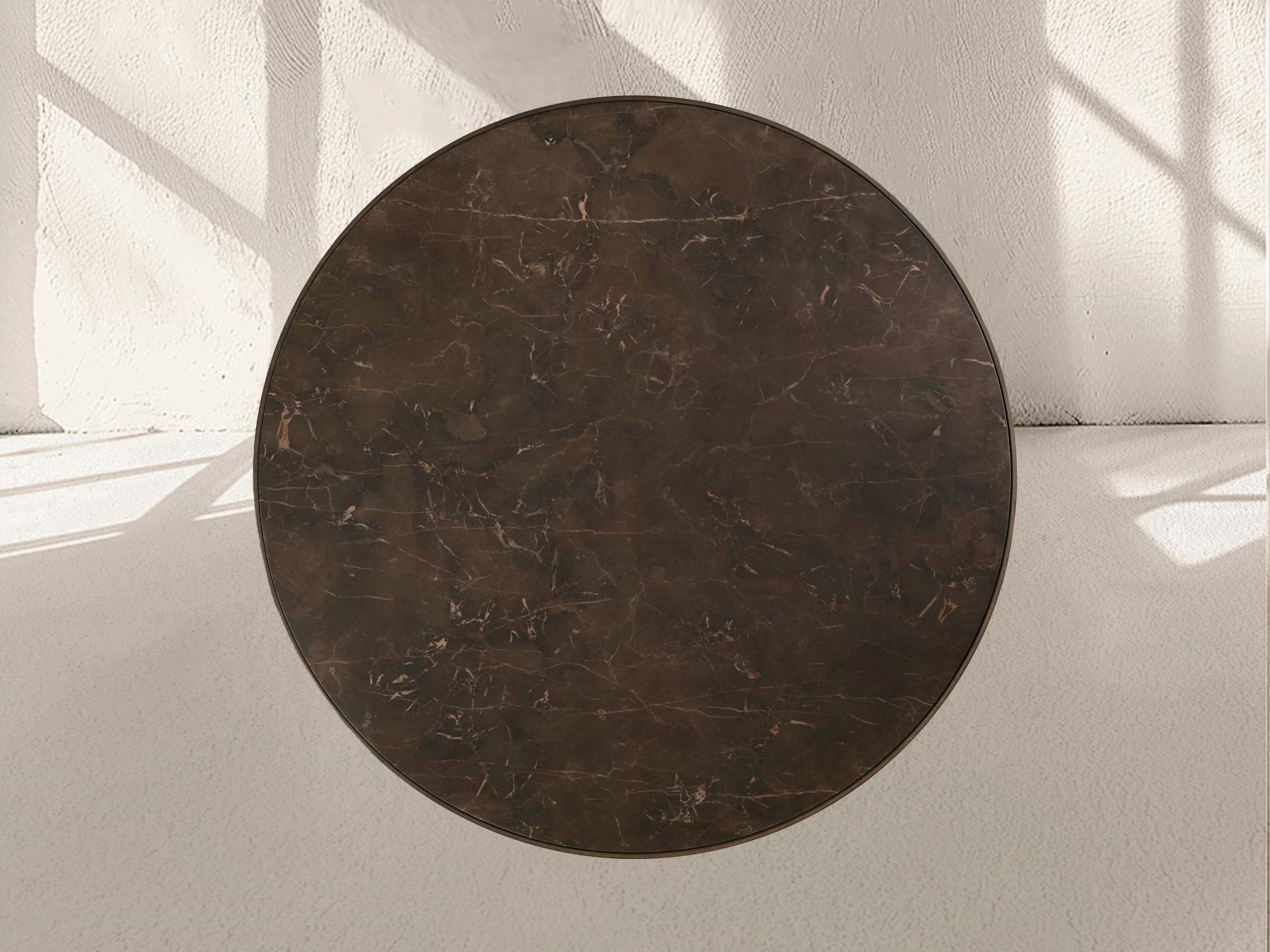 Aster Round Oak & Natural Marble Dining Table