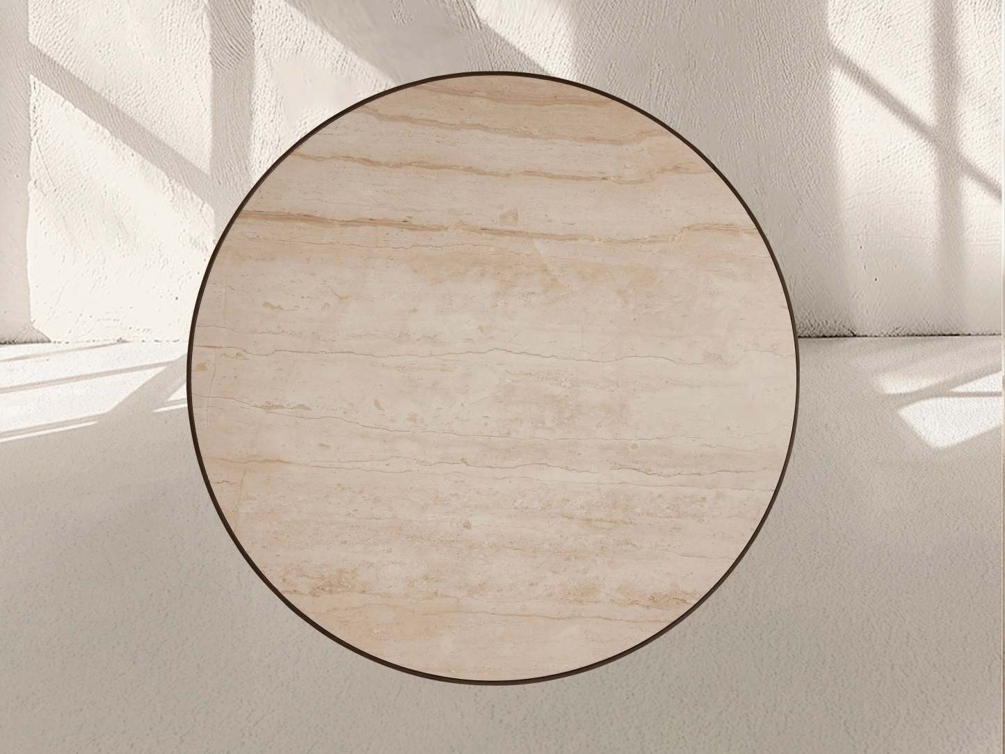 Aster Round Oak & Natural Marble Dining Table