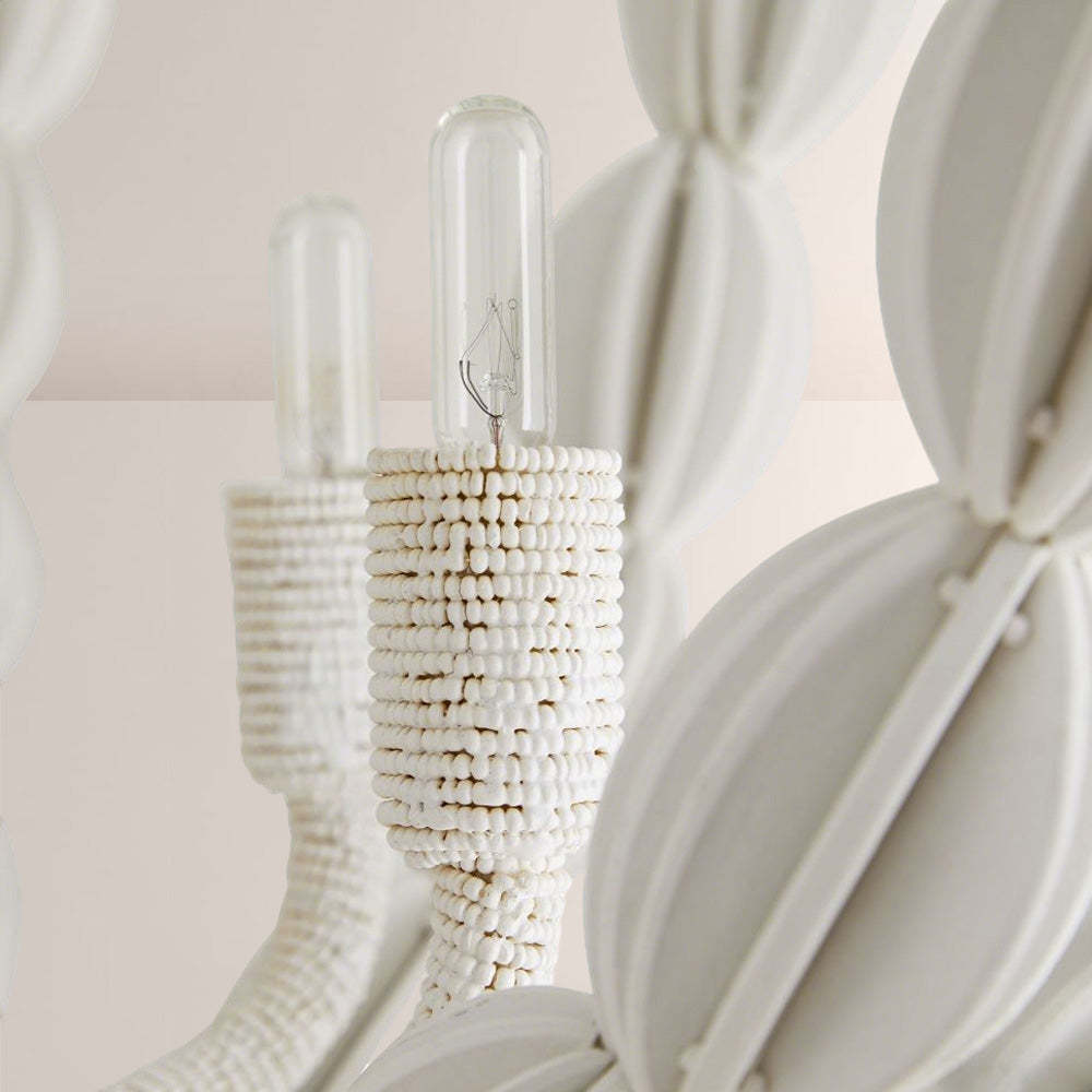 Indi White Wood Chandelier