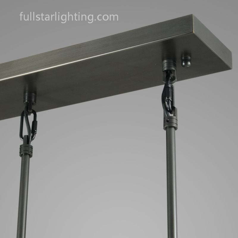 Raindrops 3-Light Rod Rectangular Chandelier
