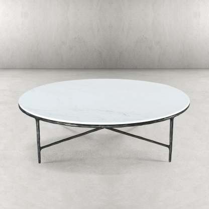 Thaddeus Marble Round Coffee Table 55"D-Fullstarlighting