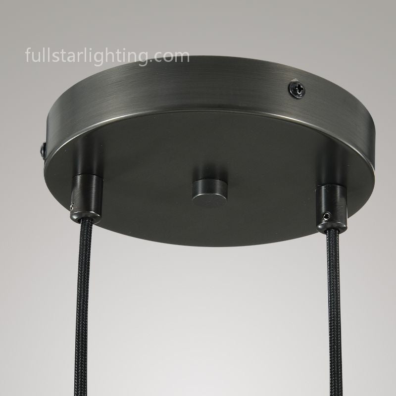 Raindrops 2-Light Round Cord Chandelier with Glass Drops-Fullstarlighting