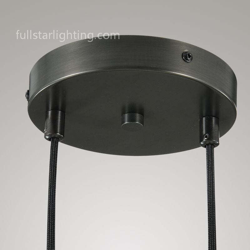 Raindrops 2-Light Round Cord Chandelier with Glass Drops-Fullstarlighting