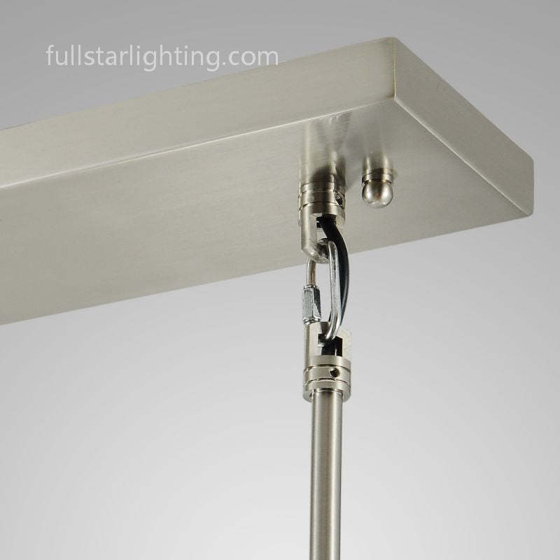Raindrops 3-Light Rod Rectangular Chandelier