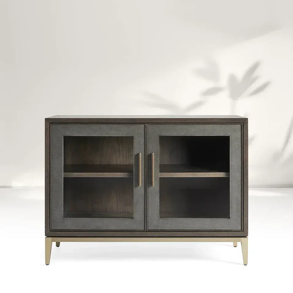 Malone Two Door Cabinet with Glass Doors-Fullstarlighting
