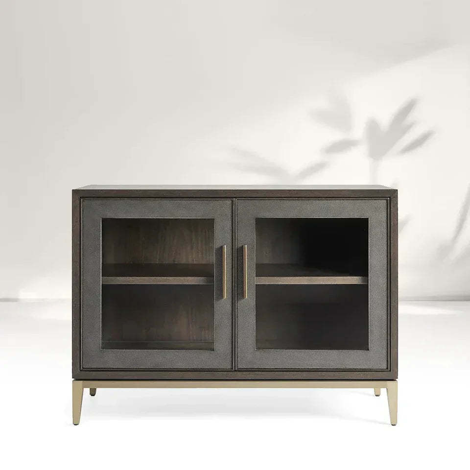 Malone Two Door Cabinet with Glass Doors-Fullstarlighting