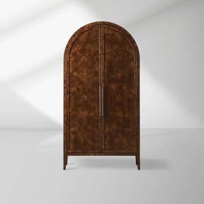 Hattie Burl Tall Cabinet Living Room Natural Wood Grain Storage Cabinet-Fullstarlighting