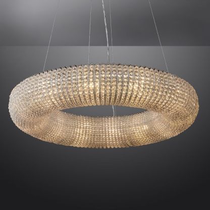 Arden Stranded Crystal Round LED Chandelier 72"