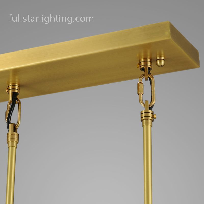Raindrops 3-Light Rod Rectangular Chandelier