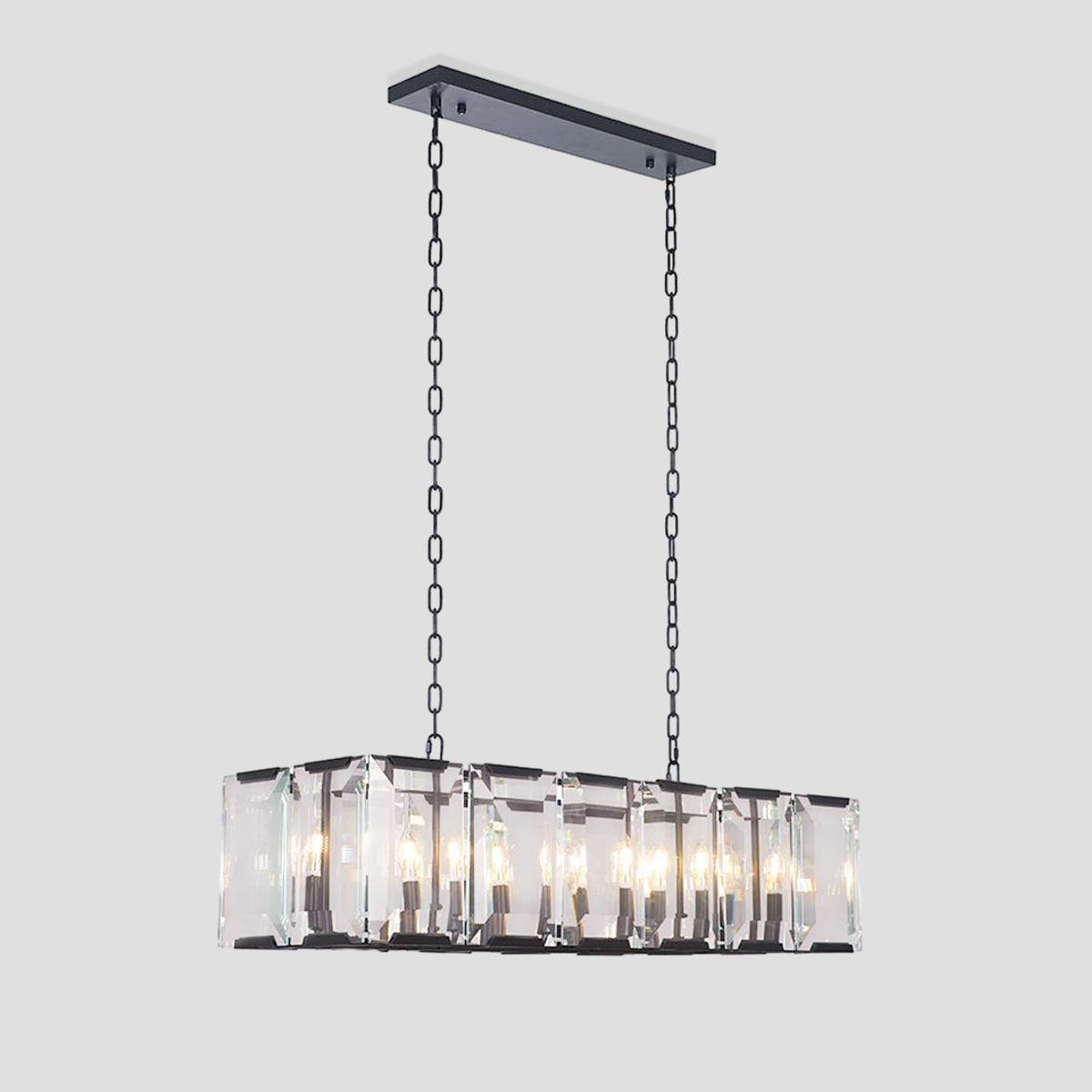 Kiko Crystal Rectangular Chandelier-Fullstarlighting