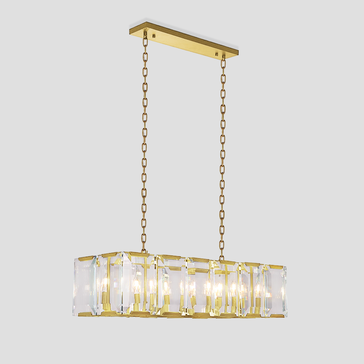 Kiko Crystal Rectangular Chandelier-Fullstarlighting