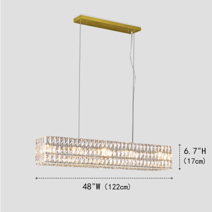 Gadsden Halo Rectangular Crystal Chandelier-Fullstarlighting