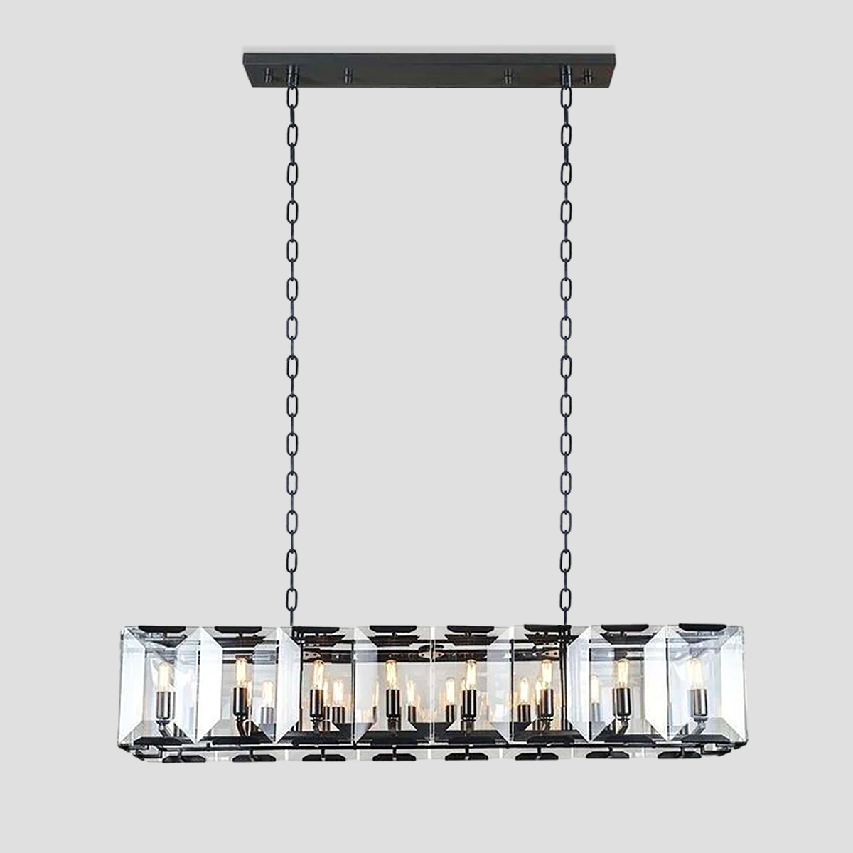 Kiko Crystal Rectangular Chandelier-Fullstarlighting