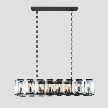 Kiko Crystal Rectangular Chandelier-Fullstarlighting
