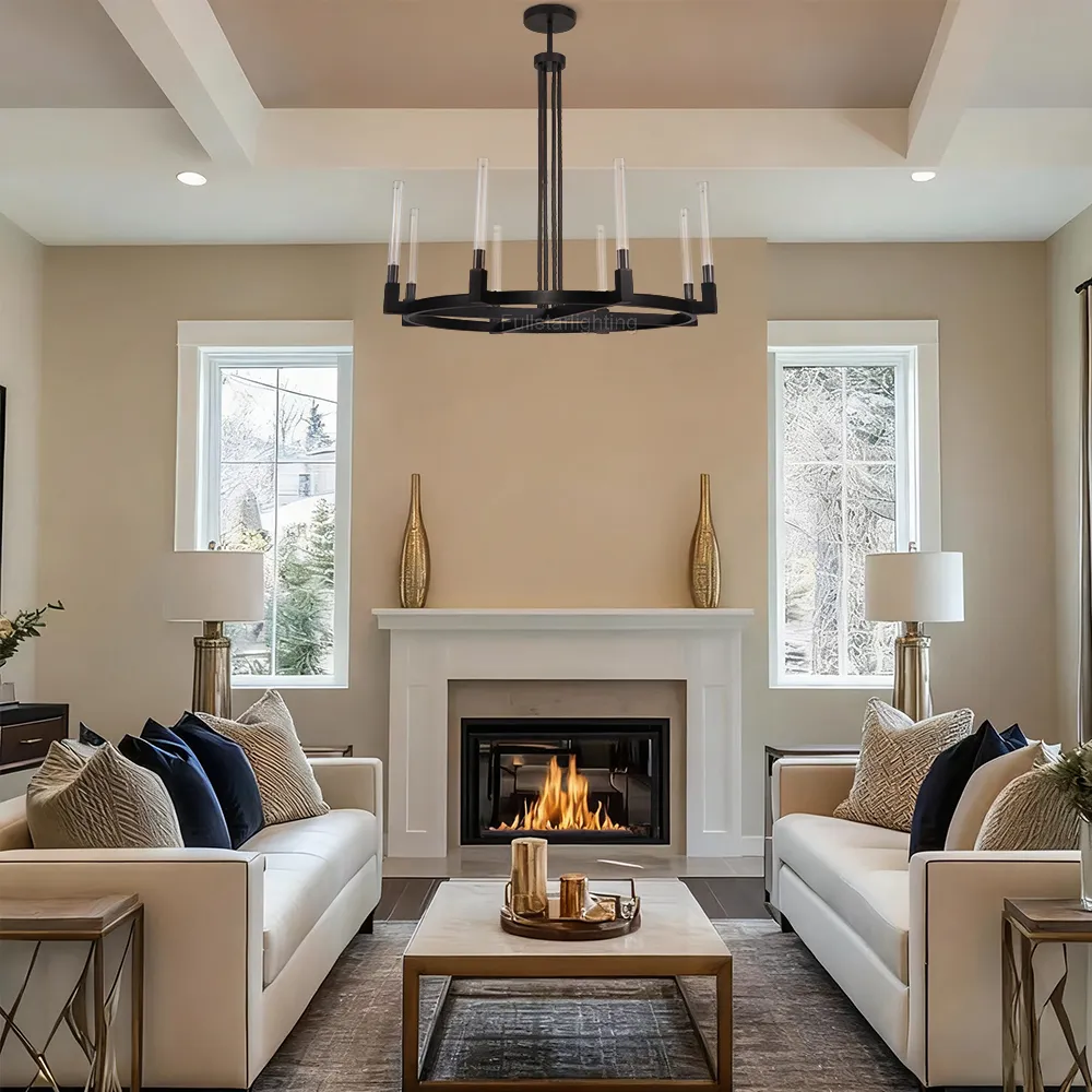 Cannele Glass Round Chandelier 36''