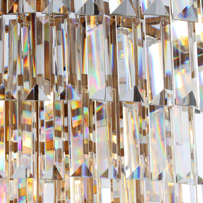 Olmavor 1920s-Style Multi-Tier Clear/Smoke Crystal Round Chandelier