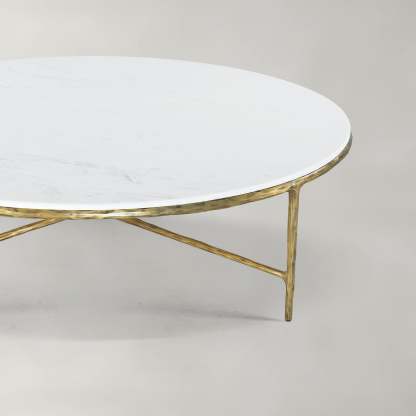 Thaddeus Marble Round Coffee Table 55"D-Fullstarlighting