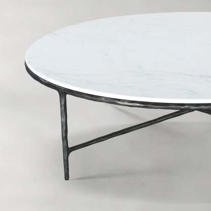 Thaddeus Marble Round Coffee Table 55"D-Fullstarlighting