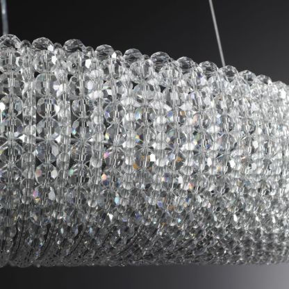 Arden Stranded Crystal Round LED Chandelier 72"