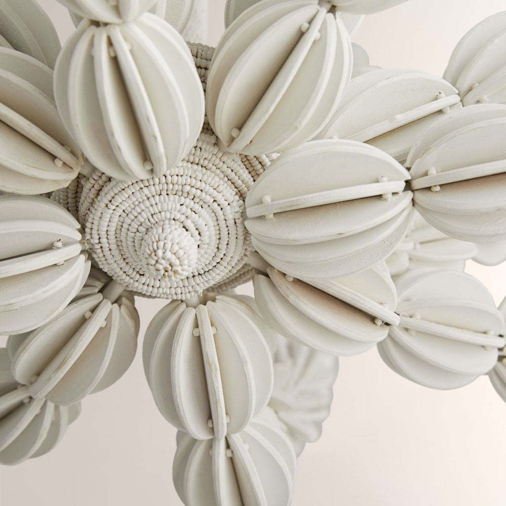 Indi White Wood Chandelier