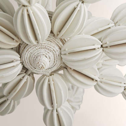 Indi White Wood Chandelier