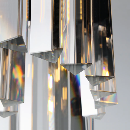 Olmavor 1920s-Style Multi-Tier Clear/Smoke Crystal Round Chandelier