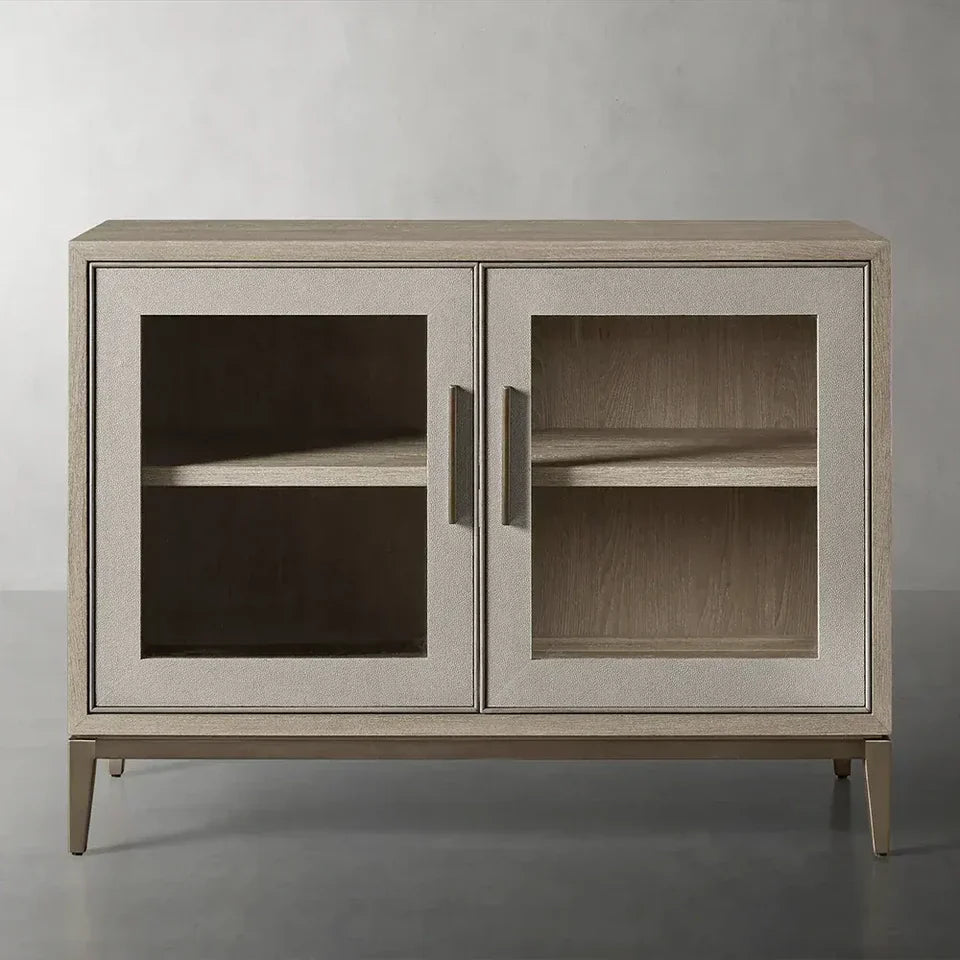 Malone Two Door Cabinet with Glass Doors-Fullstarlighting