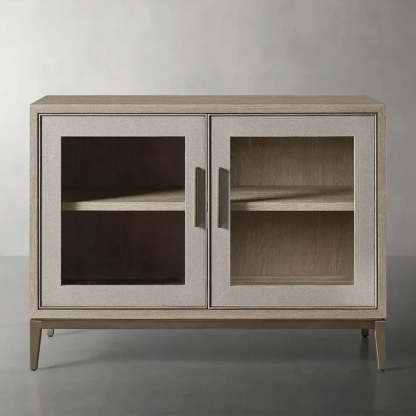Malone Two Door Cabinet with Glass Doors-Fullstarlighting