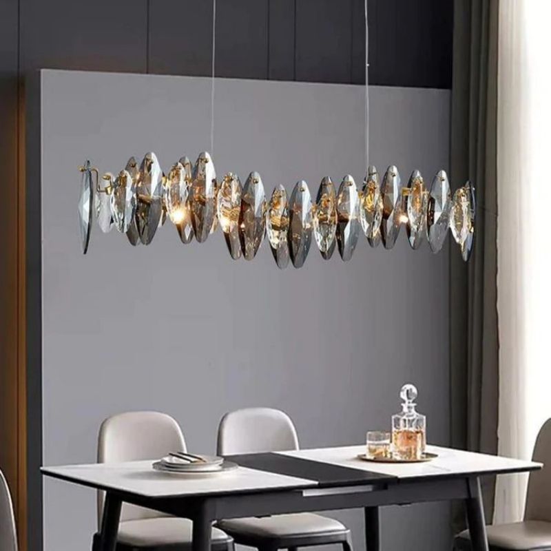 Flora Crystal Linear Chandelier L51"-Fullstarlighting