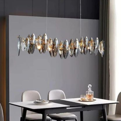 Flora Crystal Linear Chandelier L51"-Fullstarlighting
