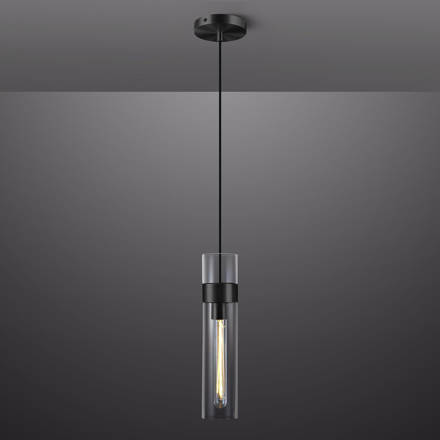 Glass Tube Brass Pendant Lights 1 Light/7 Lights-Fullstarlighting